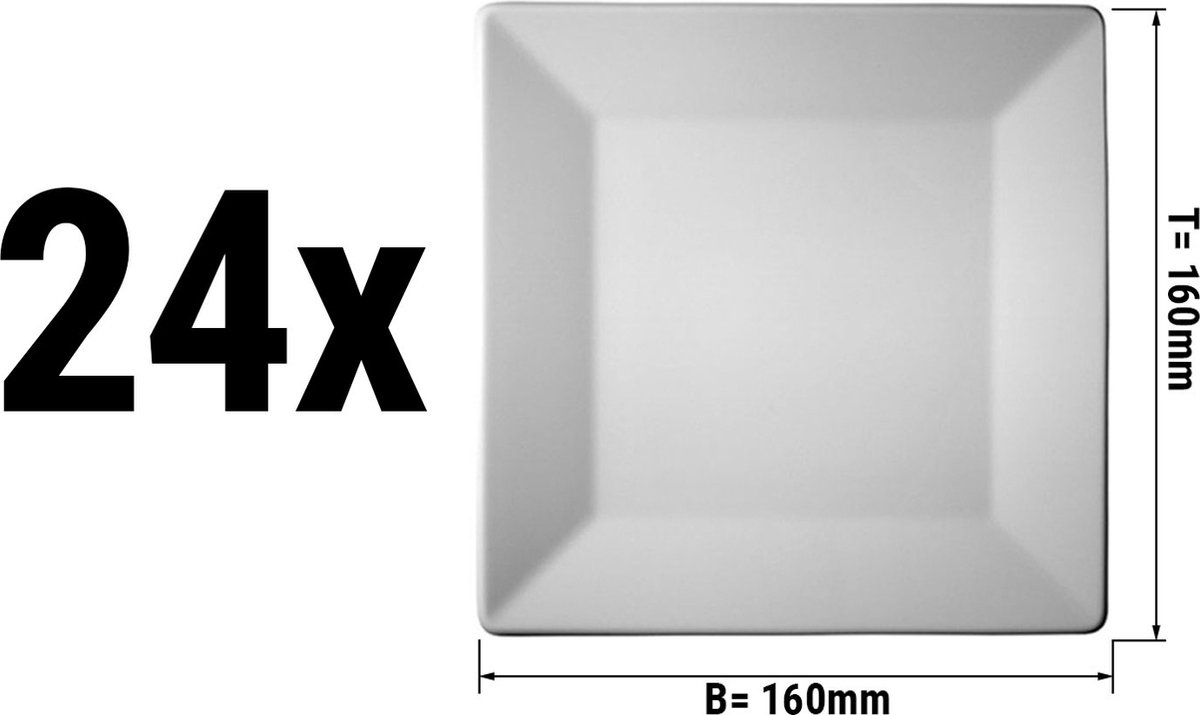 (24 stuks) MAYA - Bord plat & vierkant - 16 x 16 cm | GGM Gastro