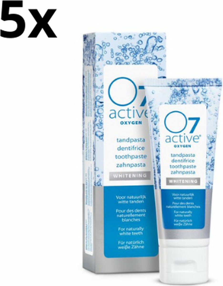 O7 Active Oxygen Whitening Tandpasta - 5 x 75 ml - Voordeelverpakking