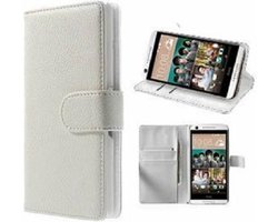 HTC Desire 626 Hoesje Met Pasjeshouder Bookcase Wit