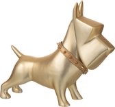 Beeld deco Hond goud 30cm