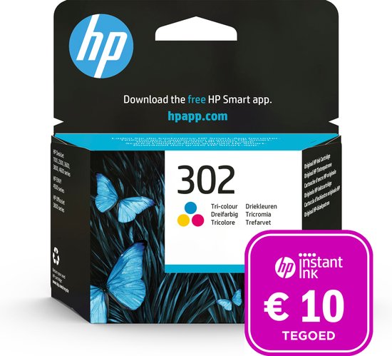HP 302 - Inktcartridge kleur + Instant Ink tegoed | bol.com