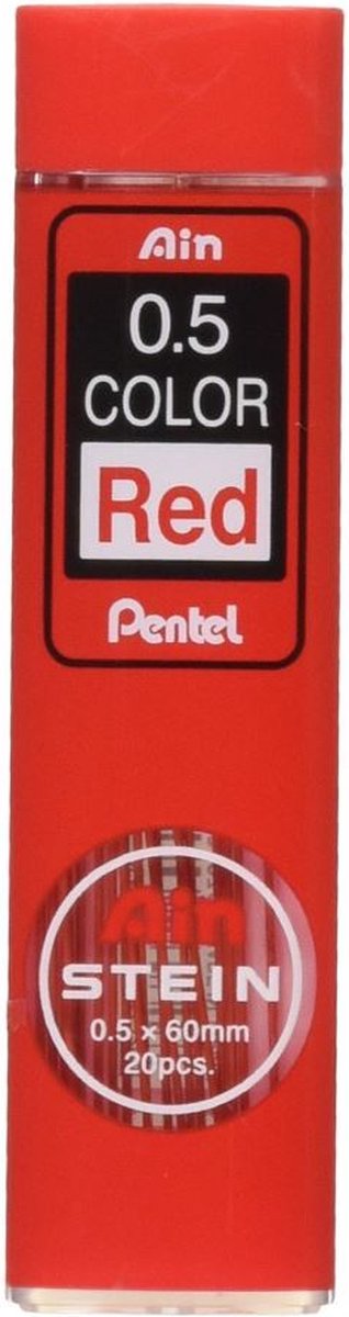 Potloodstift Pentel 0.5mm rood koker à 20 stuks