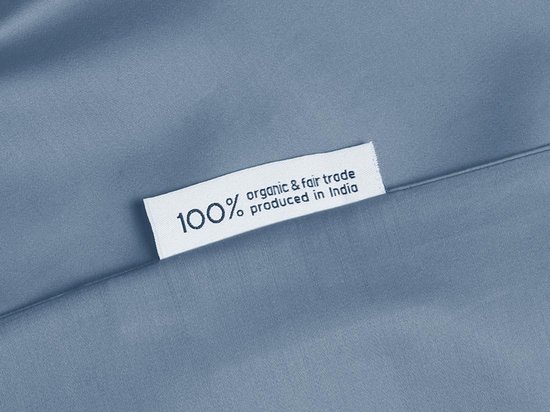 Yumeko Ensemble housse satin de coton bleu délavé 260x220 + 2 / 60x70