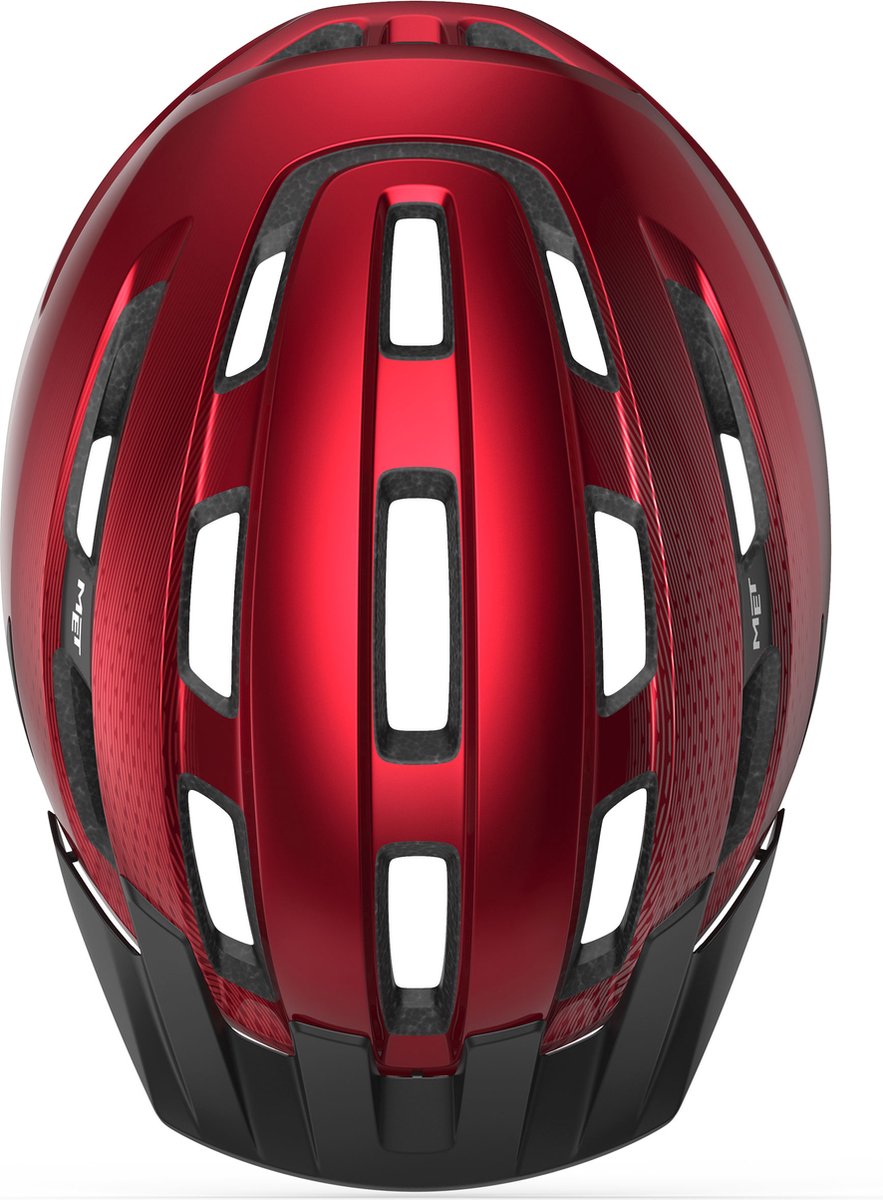 MET Downtown MIPS Fietshelm Mannen & Vrouwen – Fietshelm Racefiets Volwassenen – E-Bike – Trekking – Maat S/M (52-58cm) – Red Glossy (Rood) – foto 5