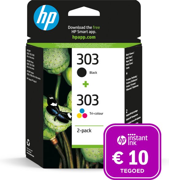 Foto: Hp 303 inktcartridge kleur zwart instant ink tegoed