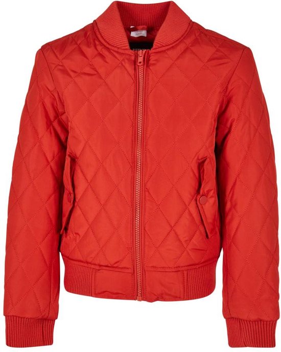 Urban Classics - Diamond Quilt Nylon Kinder Jacket - Kids 122/128 - Rood