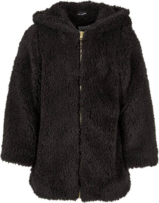 Urban Classics - Sherpa Kinder Jacket - Kids 146/152 - Zwart