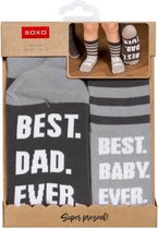 Papa en baby sokken set (2 paar) Papa (maat 40-45) en kind (maat 19-21) Cadeauset Kraamcadeau Babyshower Dreumes