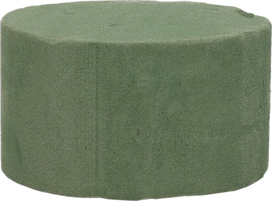 Foto: Rayher hobby steekschuim oase rond groen blok nat dia 10 x hoogte 6 cm bloemisten spullen