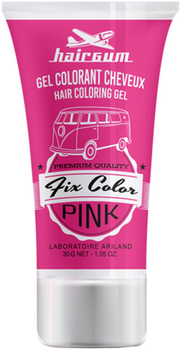 Niet-permanente kleur Hairgum Fix Color Roze Styling Gel 30 ml