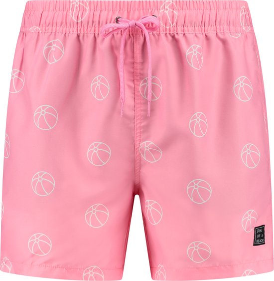 Son of a beach jongens zwembroek - strandbal - Roze - maat 134/140