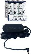 LOQED Power Kit - Chargeur avec 8 piles AA rechargeables
