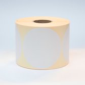 Blanco Stickers op rol 100mm rond - 1000 etiketten per rol - mat wit