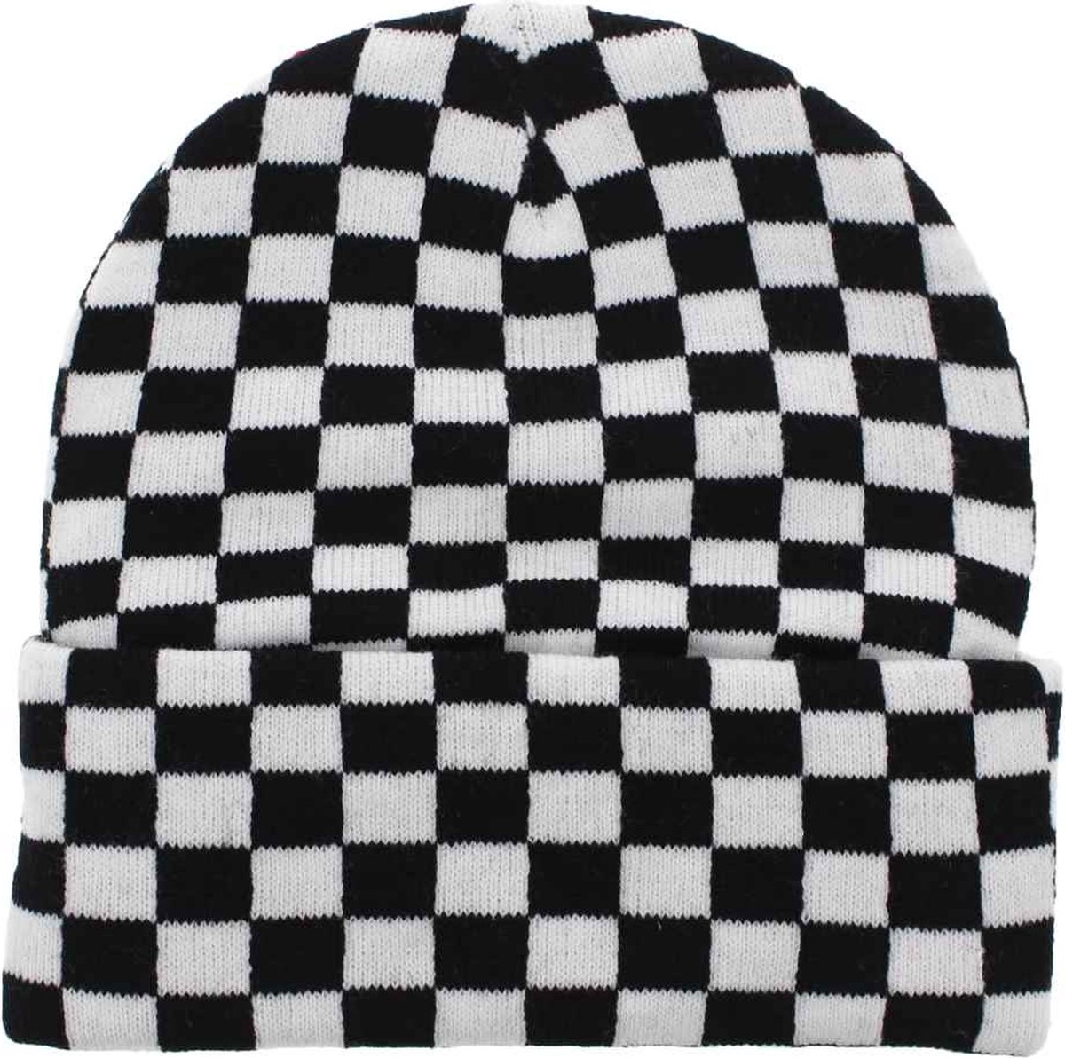 Zac's Alter Ego Beanie Muts Black & White Checkered Zwart/Wit
