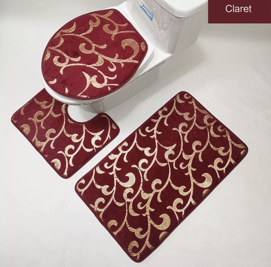 3 Stuk Badmat Set Land Stijl Grids Gezellige Badmat Contour