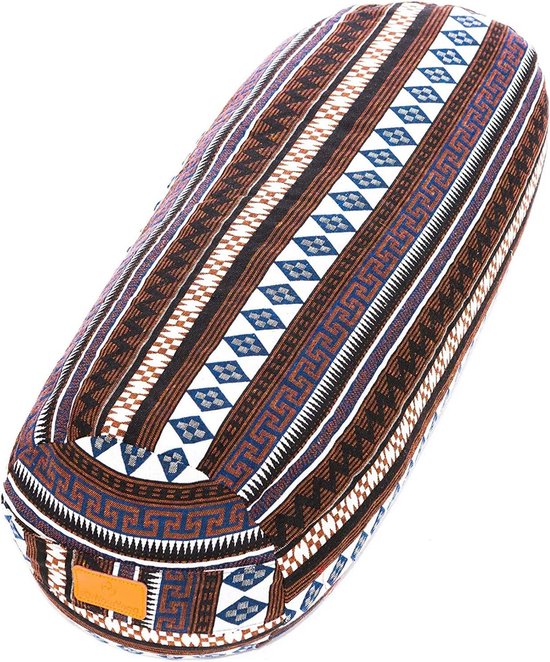 Bodhi Meditatiekussen RONDO | Afneembare hoes van 100% katoen | Biologische speltvulling | Hoogte 14-20 cm | Praktische draaglus | Maharaja Collection (Mineral Blue RAJA/zilver-uni