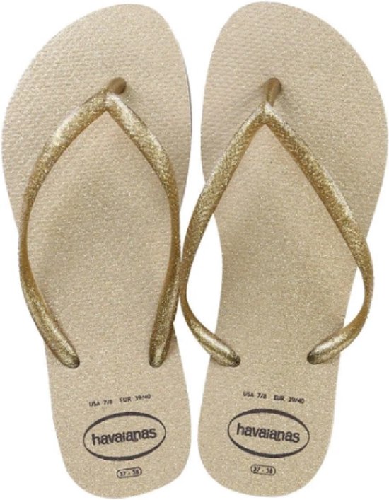 Havaianas Slim Gloss FC - Slippers Filles - Or avec paillettes - Taille  31/32 | bol.com