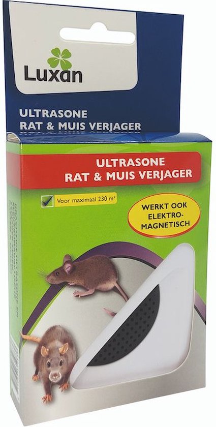 Luxan Ultrasone Muizen en Ratten Verjager 90m² - werkt tegen muizen en ratten - muizen verjagen - ratten verjagen - ultrasone ongedierteverjager