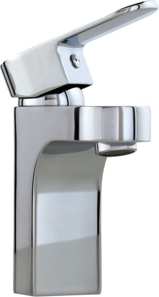 Nemo Spring Nera wastafelmengkraan eengreeps montage op wastafel groot model met vaste bek met automatische lediging 2trapsbinnenwerk chroom