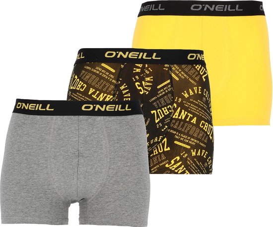O'Neill - Boxers - Taille L - Lot de 3 - Avec 1x Logo et 2x Neutre - Modèle 2023 - 95% Katoen - Boxer Homme