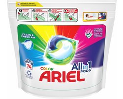 Ariel All-in-1 Pods Wasmiddelcapsules Color Clean & Fresh Air 74 stuks
