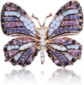 Zelto - Luxe Vlinder Broche - Lila- Blauw- Butterfly-Broche Boetiek
