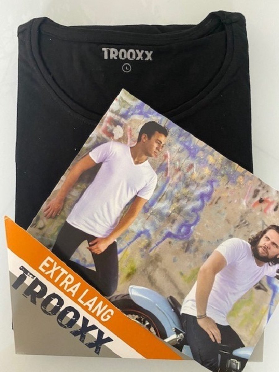 Trooxx T-shirt 6-Pack Extra Long - Round Neck - Black - S