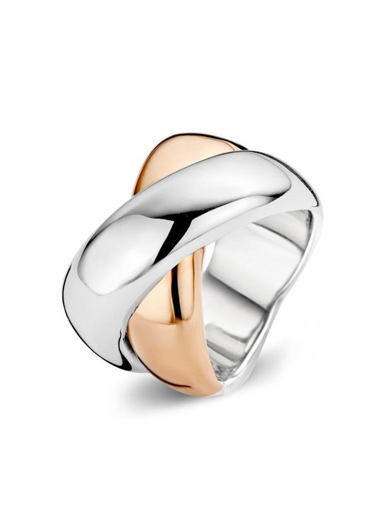 T-Moda ring – TM1072 (2P) – 18karaat rosé goud - zilver - uitverkoop Juwelier Verlinden St. Hubert - van €799,= voor €669,=