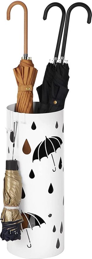 Porte-parapluie - métal - ⌀19,5 x 49 cm - blanc