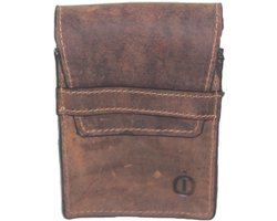 Oi Hunter bruine leren Sigaretten etui origineel / tabak houder geheel leder / leren hoesje voor sigaretten / rundlederen sigarettendoosje / bruin leer / 343H