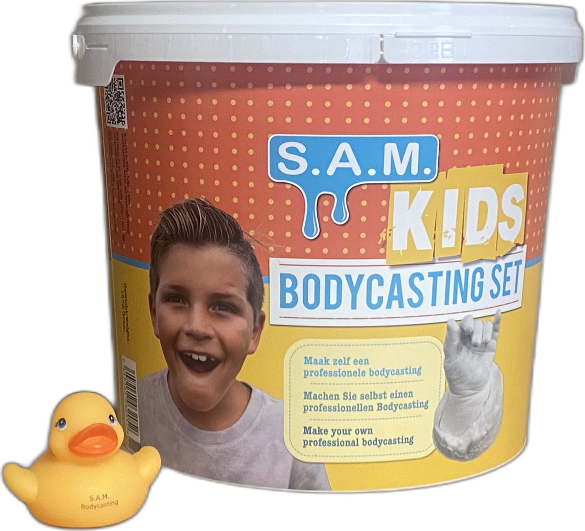 SAM Kids Bodycasting Set | De enige echte | voor het afvormen van minimaal 3 kinderhanden | Gips beeldje | complete set | Bekend van televisie | De beste kwaliteit gips en Gel — afbeelding 4