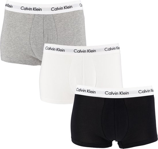 Calvin Klein Boxershorts - Heren - 3-pack - Grijs/Wit/Zwart - Maat M - Calvin Klein