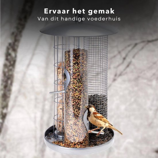 grote nestroversveilige Stabiele nestkast vogelhuis nesthuis - broedruimte: binnenafmetingen: 12x12x24 cm - afstand invluchtgatmidden/bodem: 17 cm (tegen nestrovers