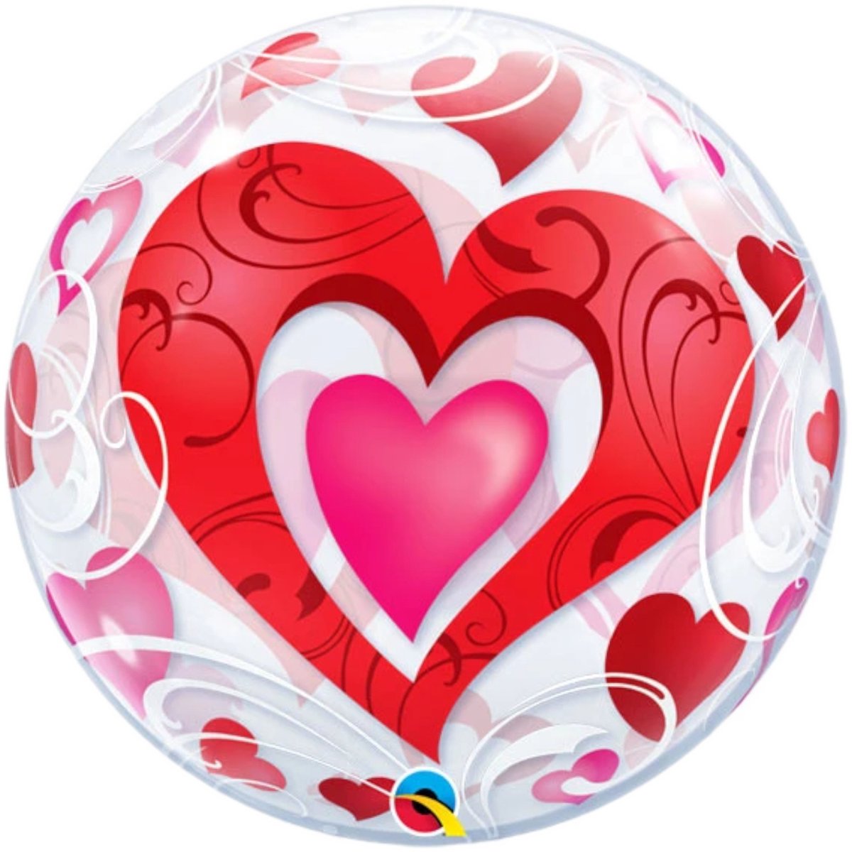 Folieballon - Love you - Tekst wit - Bubble - 56cm - Zonder vulling