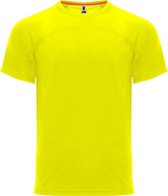 Fluorescent Geel sportshirt unisex 'Monaco' merk Roly maat L