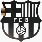 FootballDesign FC BARCELONA. - 80 x 82 cm - Black | Houten wanddecoratie FC Barcelona