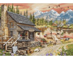 Luca-S Log Cabin General Store borduren (pakket) B2413