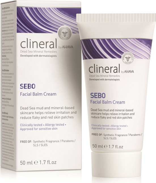 AHAVA Clineral SEBO Gezichtscrème - Intensieve Hydratatie & Kalmering | Speciaal voor Gevoelige Huid | Gezichtsverzorging voor Mannen & Vrouwen | Helpend voor een Droge Huid & Gezicht - 50ml