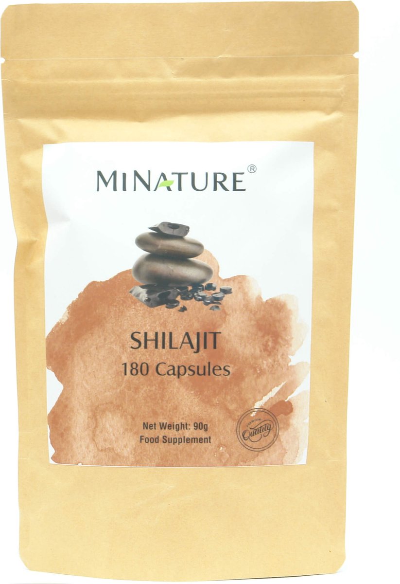 Goedkoopste Shilajit Capsules 180 stuks - 450mg Shilajit Poeder per Vega Capsule - Mumijo, Asphaltum - 100 Plantaardig