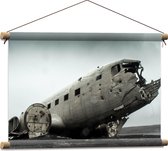 WallClassics - Affiche Textile - Épave d'Avion Abandonnée - 60x40 cm Photo sur Textile