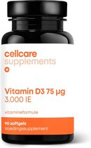 CellCare Vitamine D3 75 mcg - 90 softgels - Vitamine D3