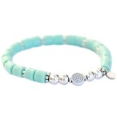Armband dolce light turquoise zilver
