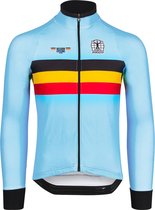 BIORACER Wielershirt Heren lange mouw - Collectie Icon Tempest Official Team België (2024) - Blauw - L - Fietskleding voor Wielrennen