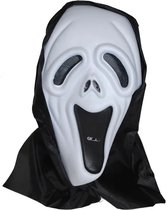 Scream Masker met Kap - Ghostface - Masker Halloween - Masker Horror - Ghostface Mask - Scream Kostuum - Masker voor carnaval - Enge maskers - Eng Masker Scream - Volwassenen - Masker Horror