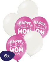 Ballons Happy Anniversaire Mom - 6 Pièces - Ballons Imprimés
