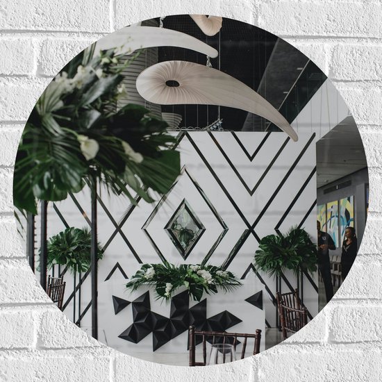Foto: Muursticker cirkel gedekte tafel op evenement locatie 60x60 cm foto op muursticker