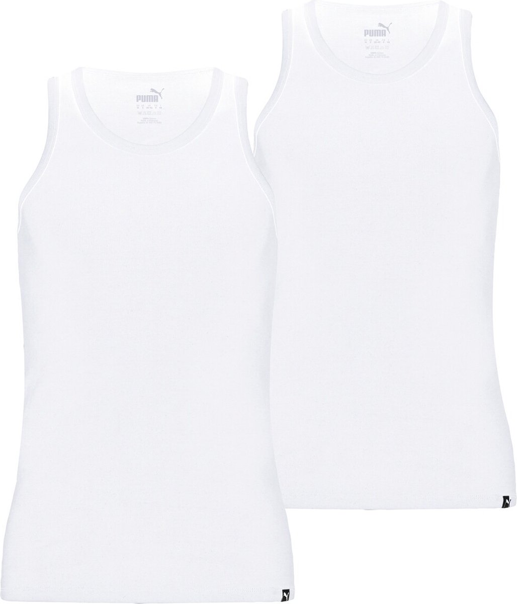 PUMA Basic Tank Top 2-Pack Heren - Wit - Maat S