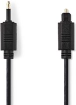 Câble Optique Mini Toslink (m) - Toslink (m) - épaisseur 4mm - Plaqué Or - 1,5 mètre - Zwart