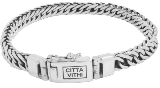 Jonline Citta Vithi Zilveren Ambachtelijke Buddha Armband model 5 maat XS
