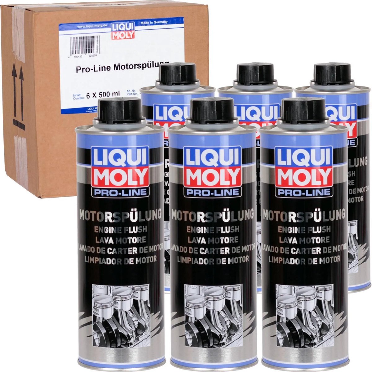 6x 500ml LIQUI MOLY PRO-LINE Motorflush 2427